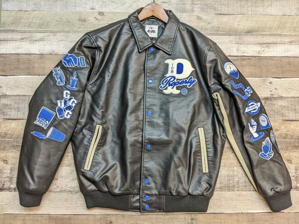 Ice Cold Records ICB Mens Jacket L Faux Leather Black Generational Curse, New